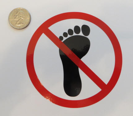 NO STEP Foot and Circle Sticker