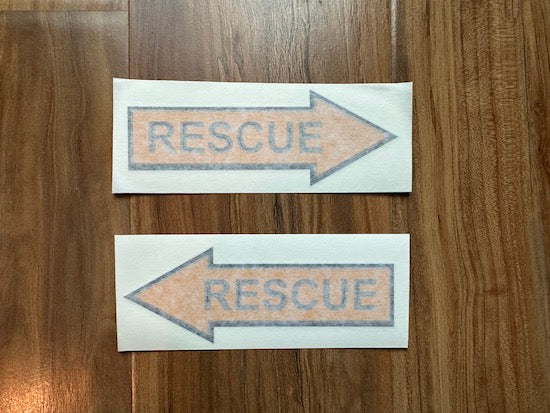 "OPEN" and RESCUE" Sticker Set