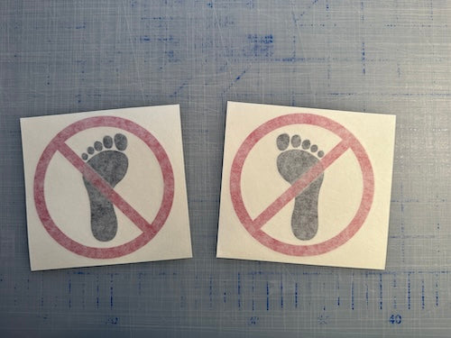 NO STEP Foot and Circle Sticker